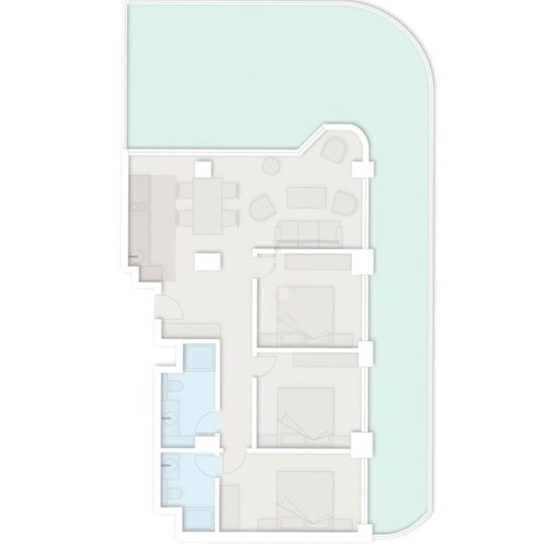 3-пакоевая кватэра № 736, 159,9 м² на 7-м паверсе ў Next Collection, корпус 1 — планіроўка 1