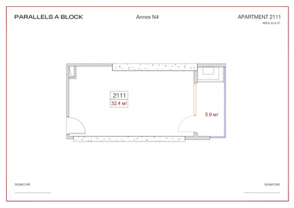 Studio — 32.4 m²
