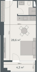 Studio — 32.9 m²