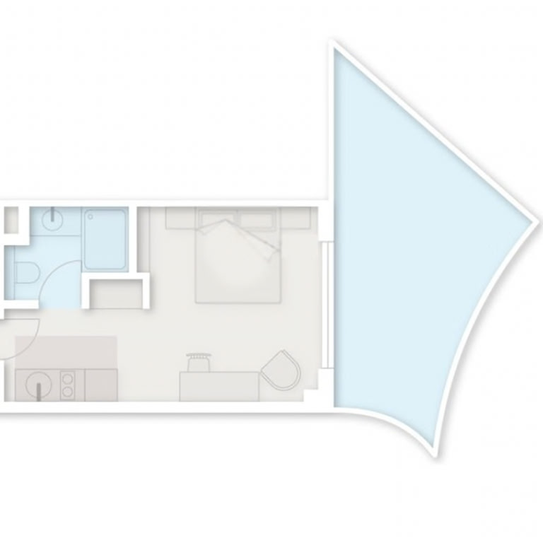 1-пакоевая кватэра № 464, 45,3 м² на 4-м паверсе ў Next Collection, корпус 1 — планіроўка 1