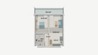 1-кімнатна квартира № 316, 50,8 м² на 3-му поверсі у Lagoon Resort, корпус A — планування 2
