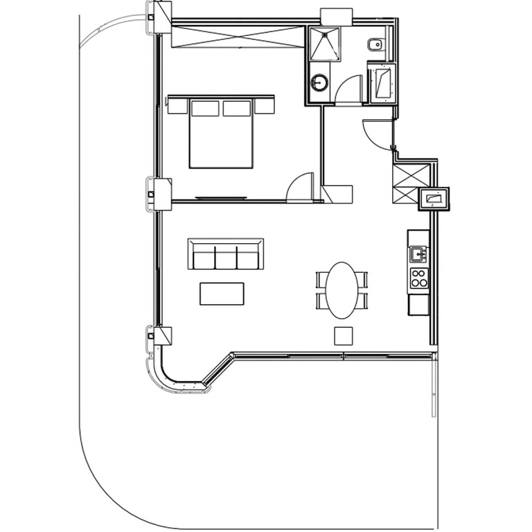 1-room apartment #347, 134.3 m² on floor 3 at Next Collection, Building 1 — floor plan 1