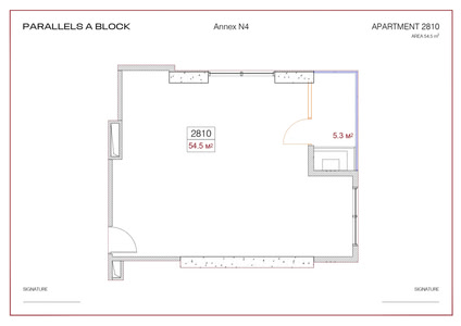 1-room — 54.5 m²