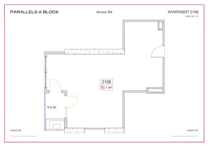 1-room — 52.1 m²