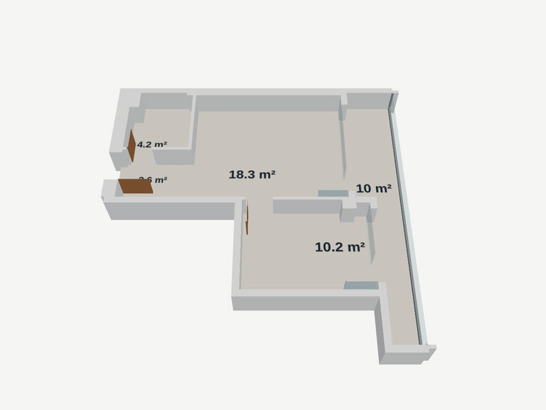 Планіроўка — 1-пакоевая кватэра 614, 48,7 м² на 6 паверсе ў Lagoon Resort, корпус B