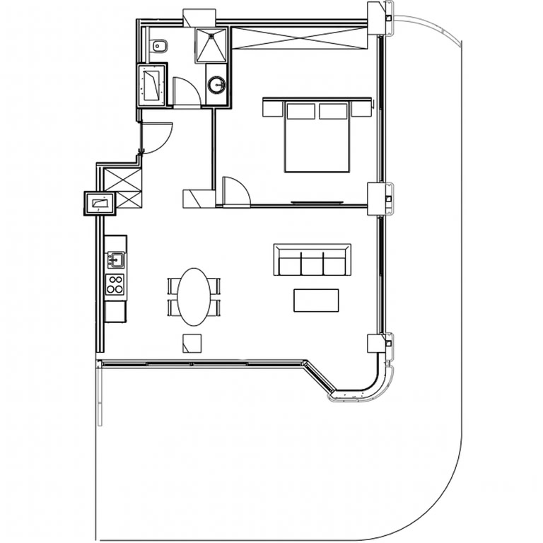 1-комнатная квартира № 346, 134,4 м² на 3-м этаже в Next Collection, корпус 1 — планировка 1