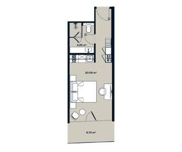 Студія — 33.8 м²