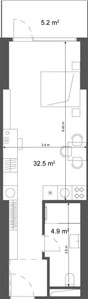 Студия — 37.7–38.2 м²