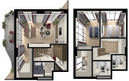 2-room apartment #1302, 159.2 m² on floor 13 at Queen's Residence, Building B — floor plan 2