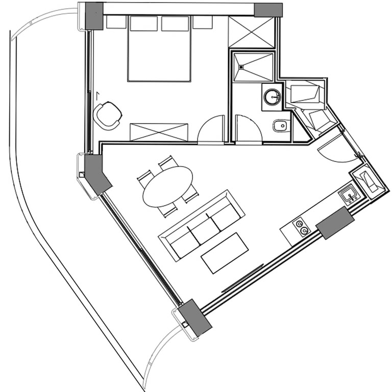 2-комнатная квартира № 250, 70,2 м² на 2-м этаже в Next Collection, корпус 1 — планировка 1