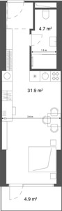 Студия — 37.4–37.9 м²