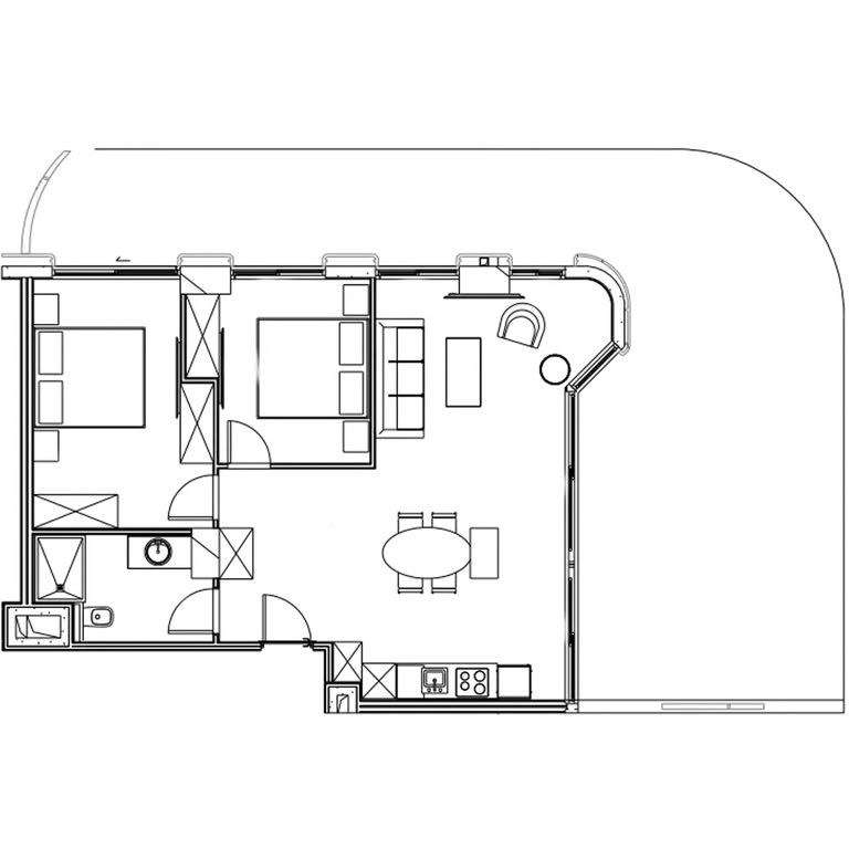 2-комнатная квартира 437, 135,3 м² на 4 этаже в Next Collection, корпус 1 — планировка 1