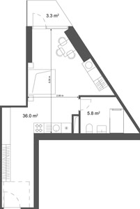 Студия — 39.3–39.7 м²