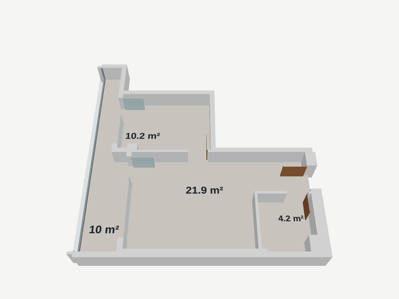1-ოთახიანი ბინა 307, 48.3 მ², 3 სართულზე Lagoon Resort-ში, კორპუსი B — გეგმა 1