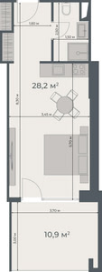 Studio — 39.1 m²