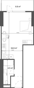 Студия — 41.6–42 м²