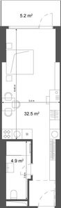 Студия — 37.7–38.2 м²