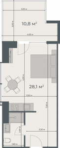 Studio — 38.9 m²