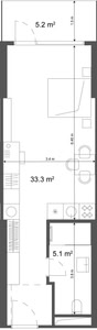 Студия — 38.5–38.8 м²