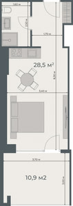 Studio — 39.4 m²