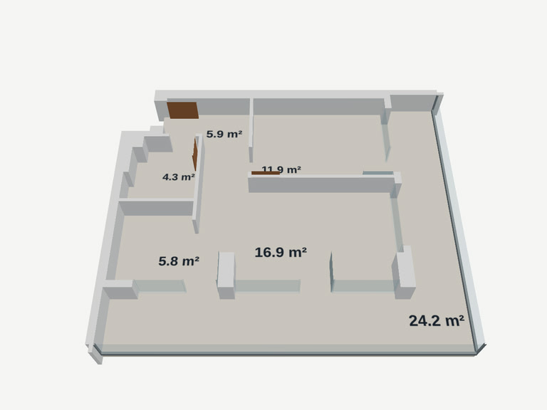 გეგმა — 2-ოთახიანი ბინა 202, 70.2 მ², 2 სართულზე Lagoon Resort-ში, კორპუსი A