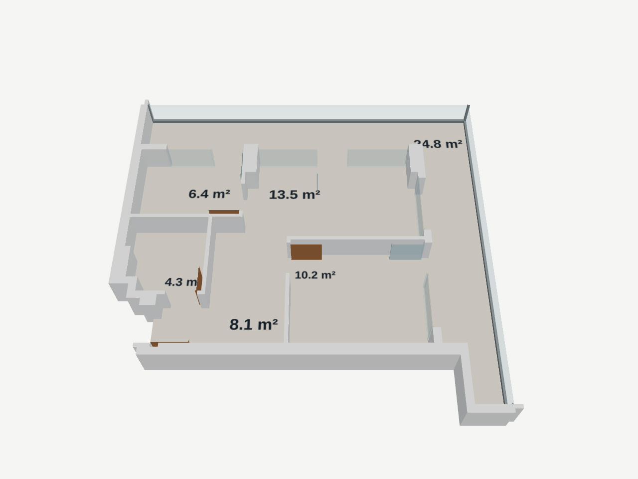 2-room apartment 508, 68.7 m² on floor 5 at Lagoon Resort, Building C — floor plan 1