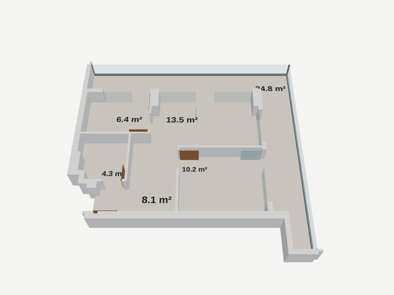 გეგმა — 2-ოთახიანი ბინა 508, 68.7 მ², 5 სართულზე Lagoon Resort-ში, კორპუსი C