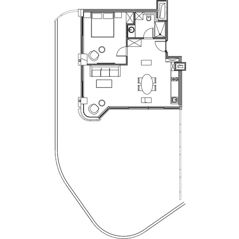 1-кімнатна квартира № 1121, 160,3 м² на 11-му поверсі у Next Collection, корпус 1 — планування 1