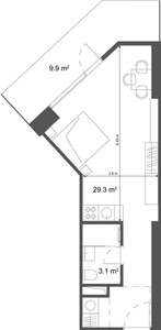 Студия — 39.2–39.6 м²
