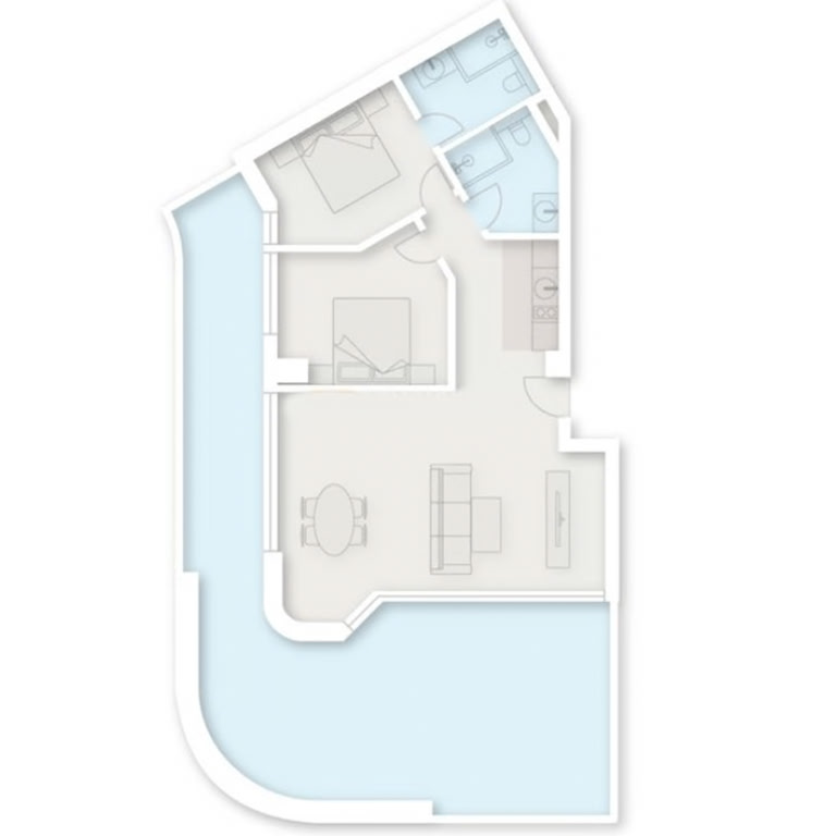 2-кімнатна квартира № 401, 142,7 м² на 4-му поверсі у Next Collection, корпус 1 — планування 1