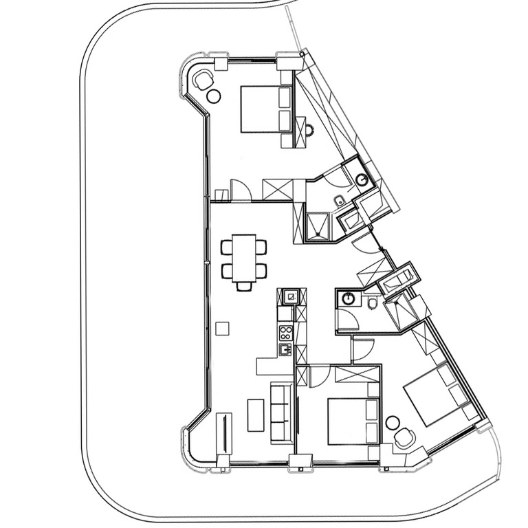 3-кімнатна квартира № 901, 234,9 м² на 9-му поверсі у Next Collection, корпус 1 — планування 1