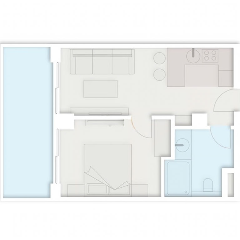 1-комнатная квартира № 220, 50,2 м² на 2-м этаже в Next Collection, корпус 1 — планировка 1